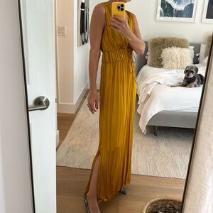 Zara - yellow satin jumpsuit XS-S new